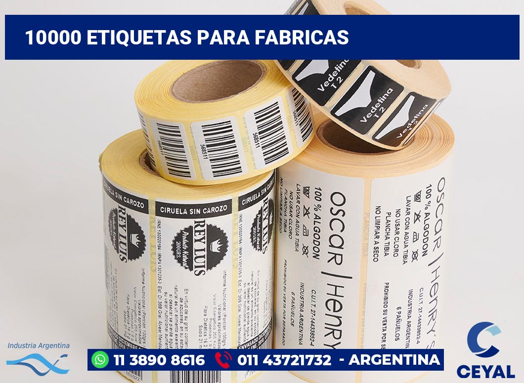 10000 Etiquetas para fabricas