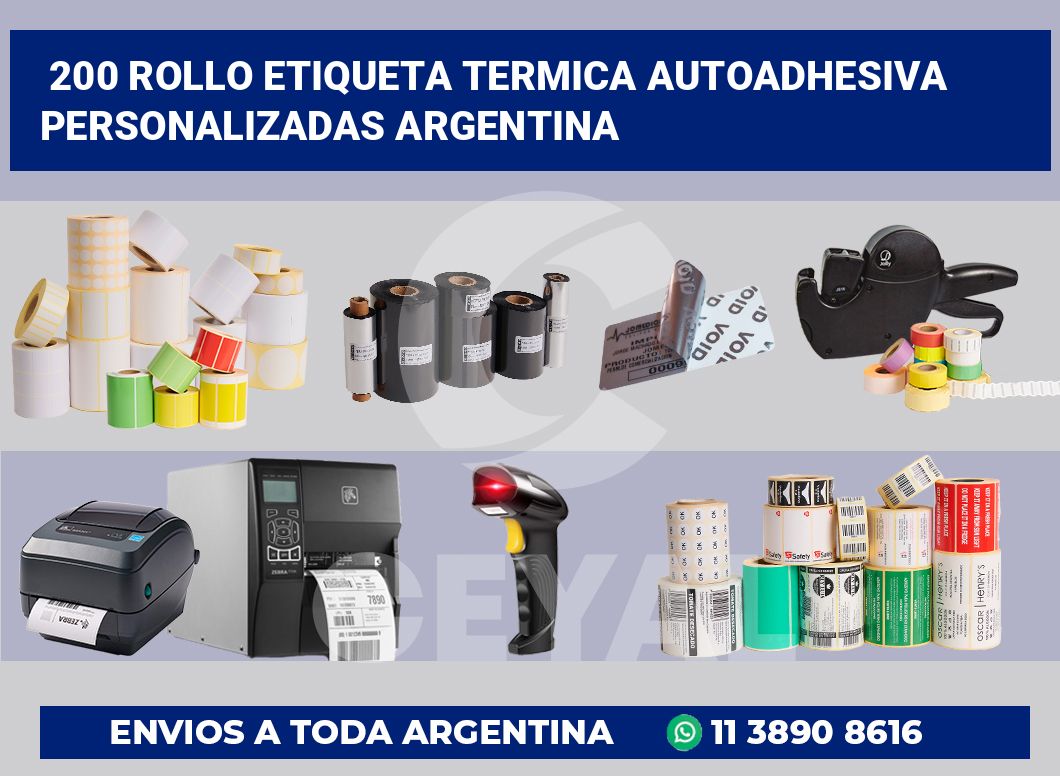 200 Rollo etiqueta termica autoadhesiva personalizadas argentina