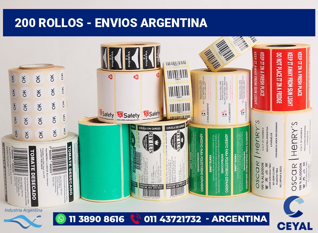 200 Rollos - envios argentina