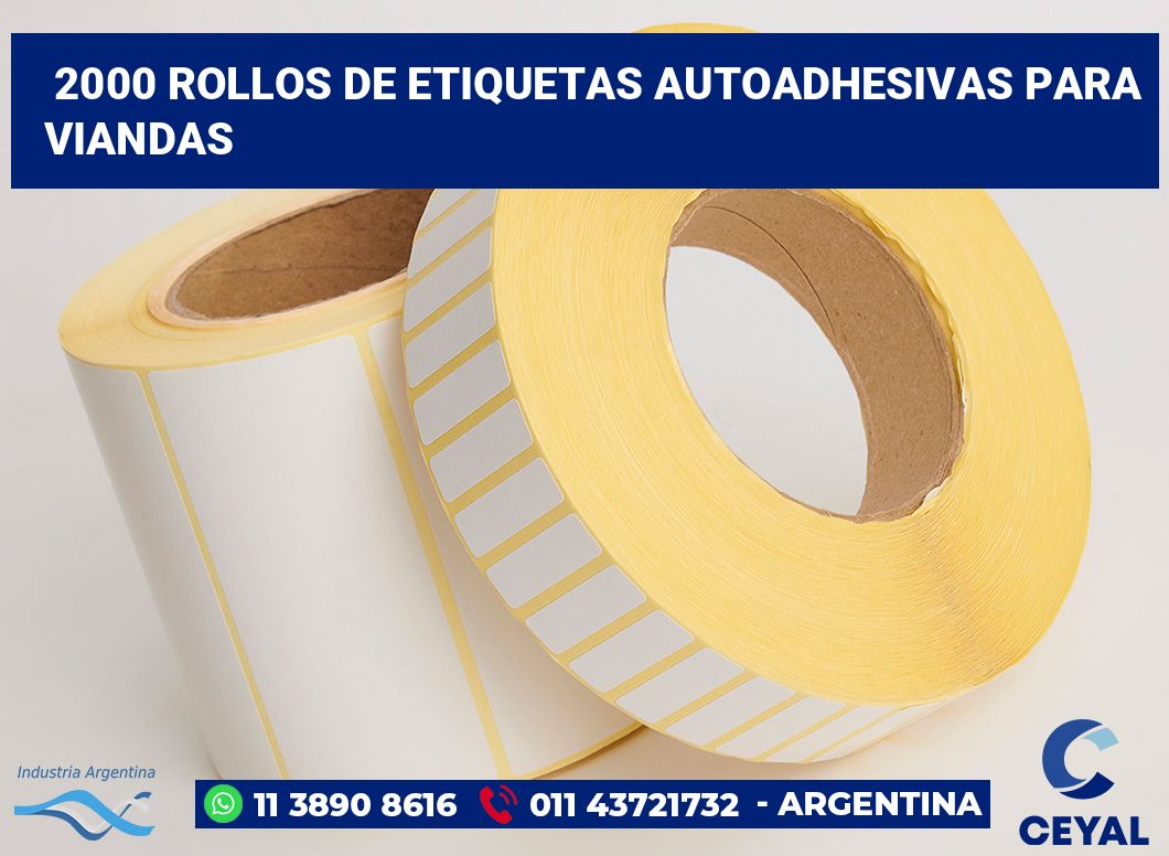 2000 Rollos de etiquetas autoadhesivas para viandas