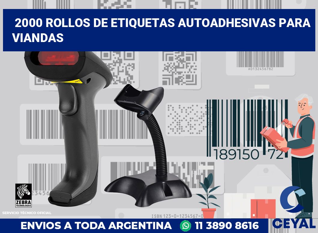 2000 Rollos de etiquetas autoadhesivas para viandas