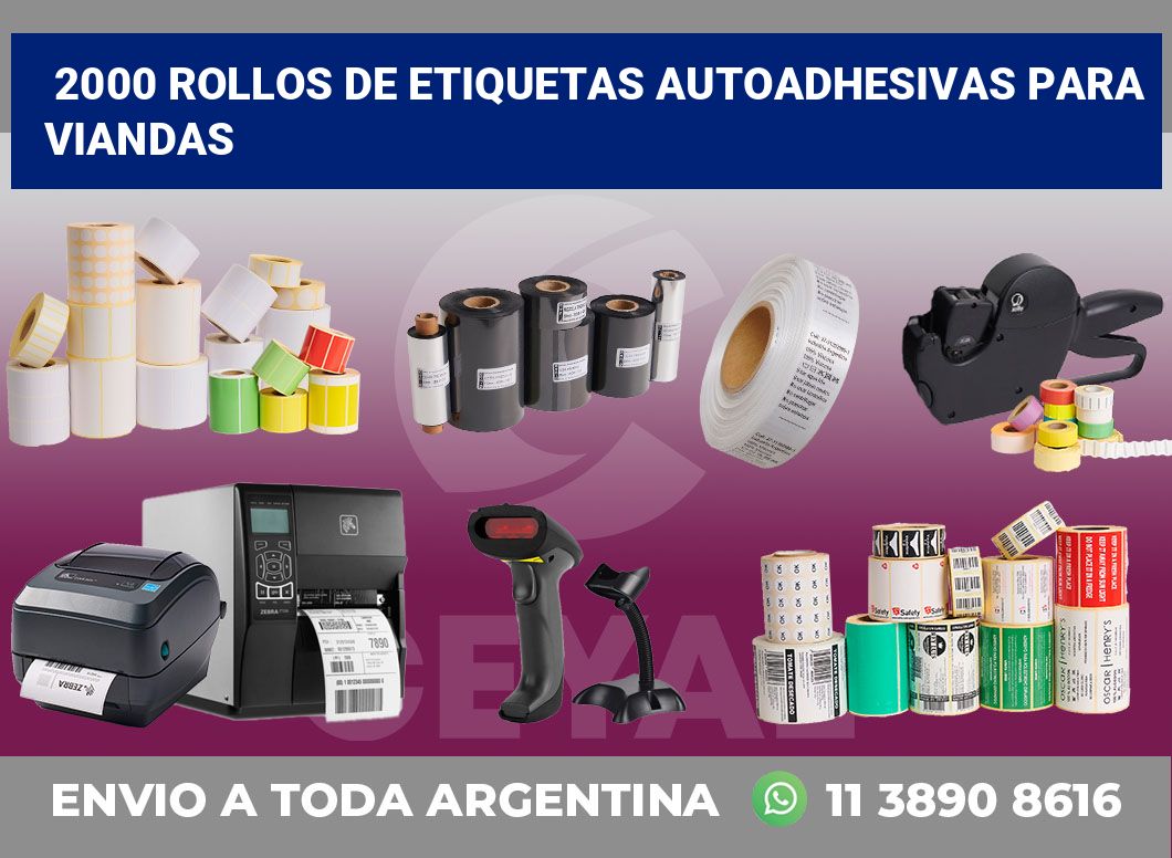 2000 Rollos de etiquetas autoadhesivas para viandas