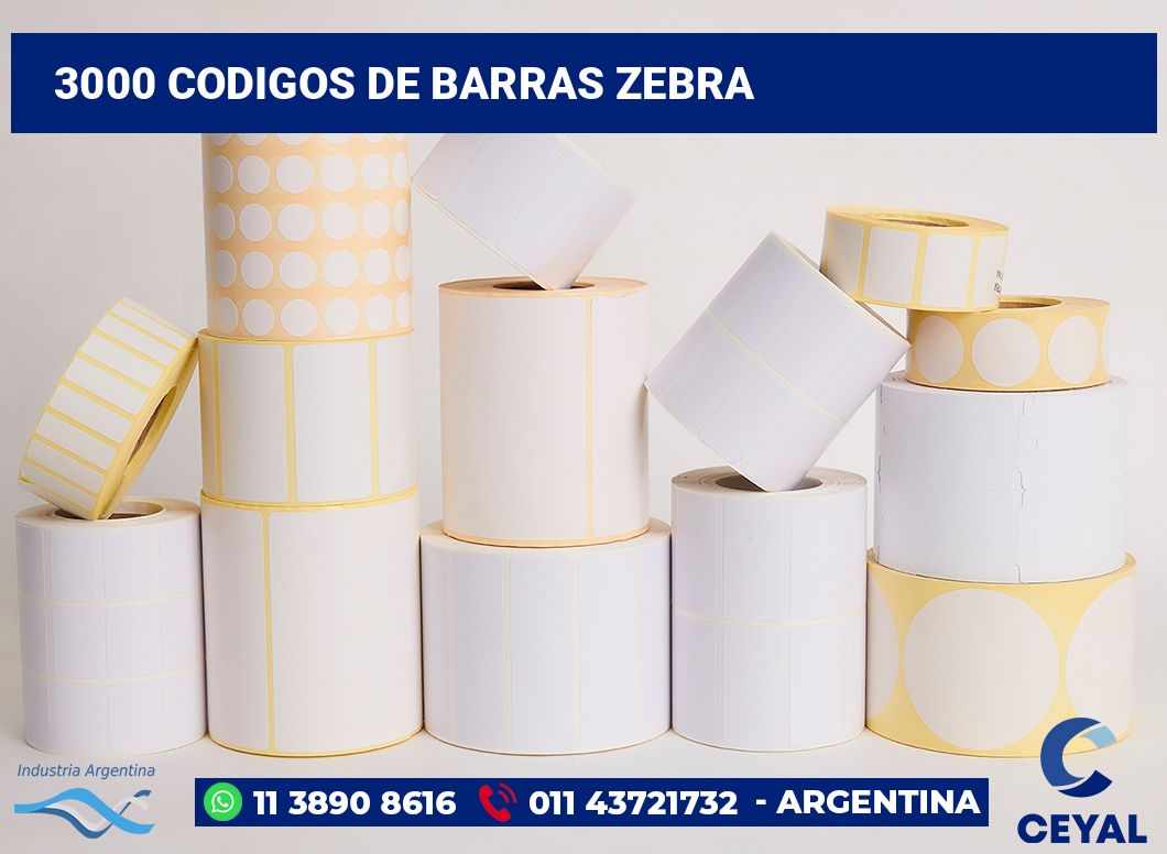 3000 Codigos de barras zebra