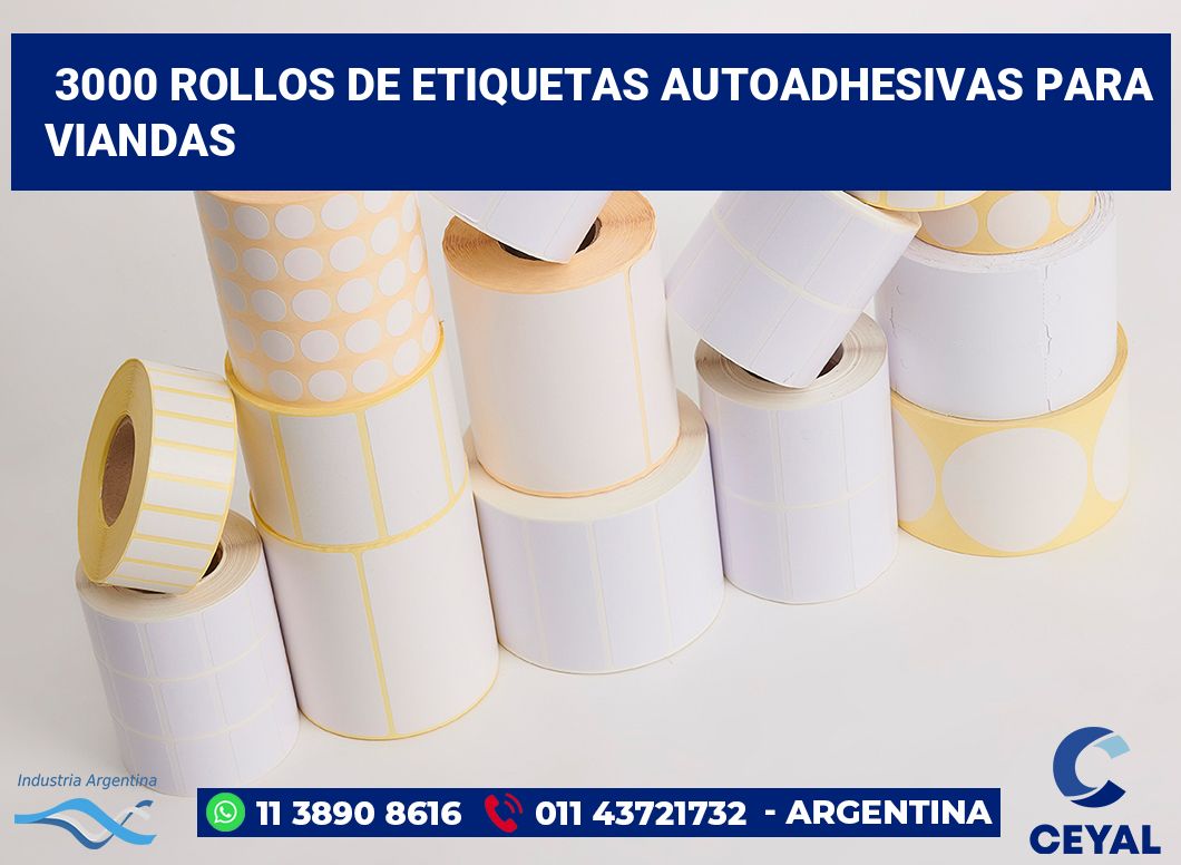 3000 Rollos de etiquetas autoadhesivas para viandas