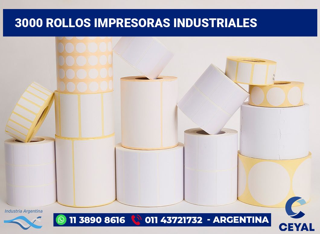 3000 Rollos impresoras industriales