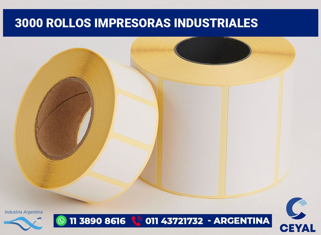 3000 Rollos impresoras industriales