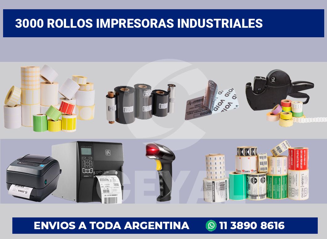 3000 Rollos impresoras industriales