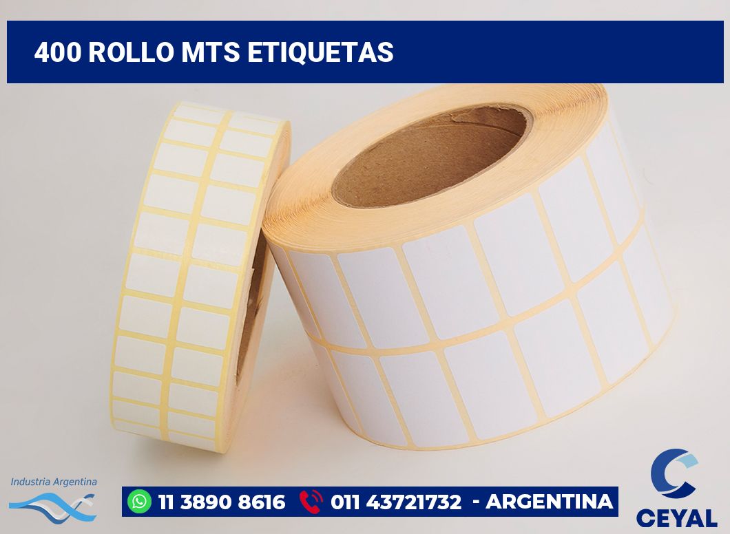 400 Rollo mts etiquetas