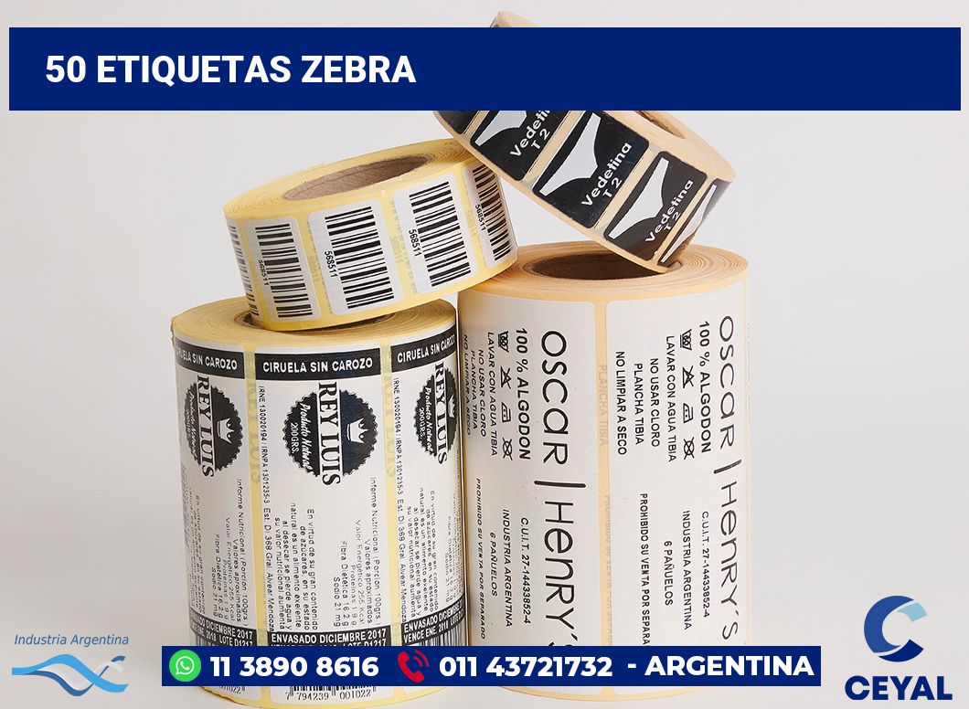 50 Etiquetas zebra