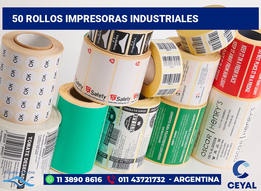 50 Rollos impresoras industriales