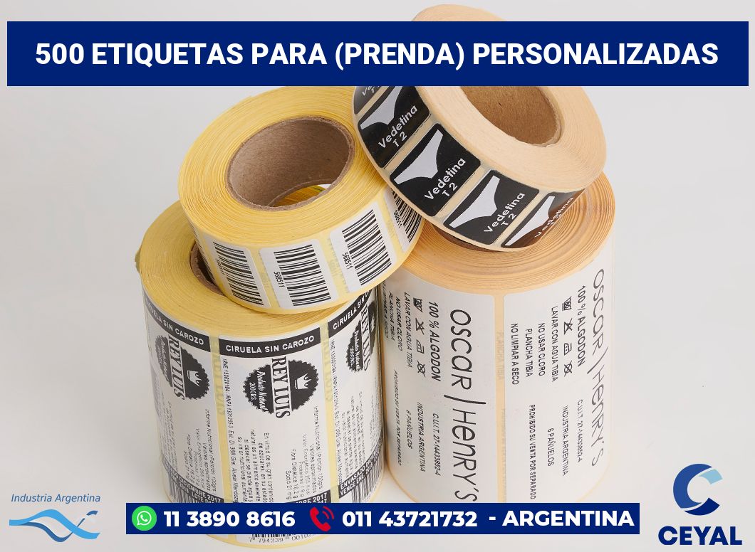 500 Etiquetas para (prenda) personalizadas