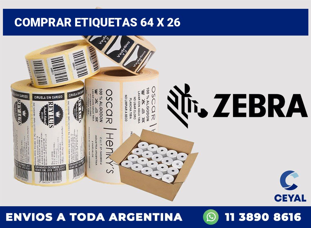 Comprar etiquetas 64 x 26