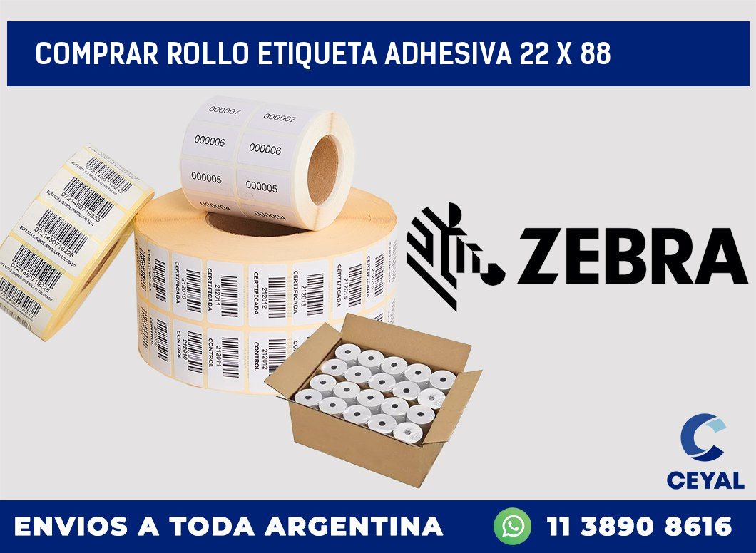 Comprar rollo etiqueta adhesiva 22 x 88