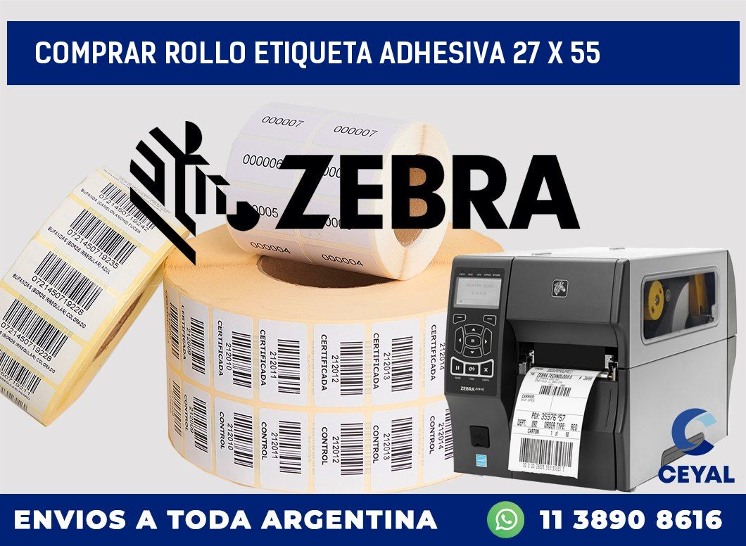 Comprar rollo etiqueta adhesiva 27 x 55