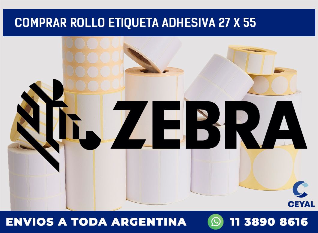 Comprar rollo etiqueta adhesiva 27 x 55