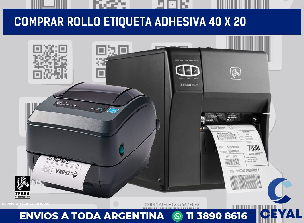 Comprar rollo etiqueta adhesiva 40 x 20