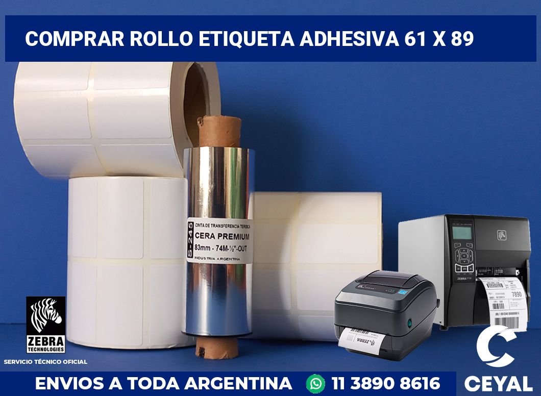 Comprar rollo etiqueta adhesiva 61 x 89