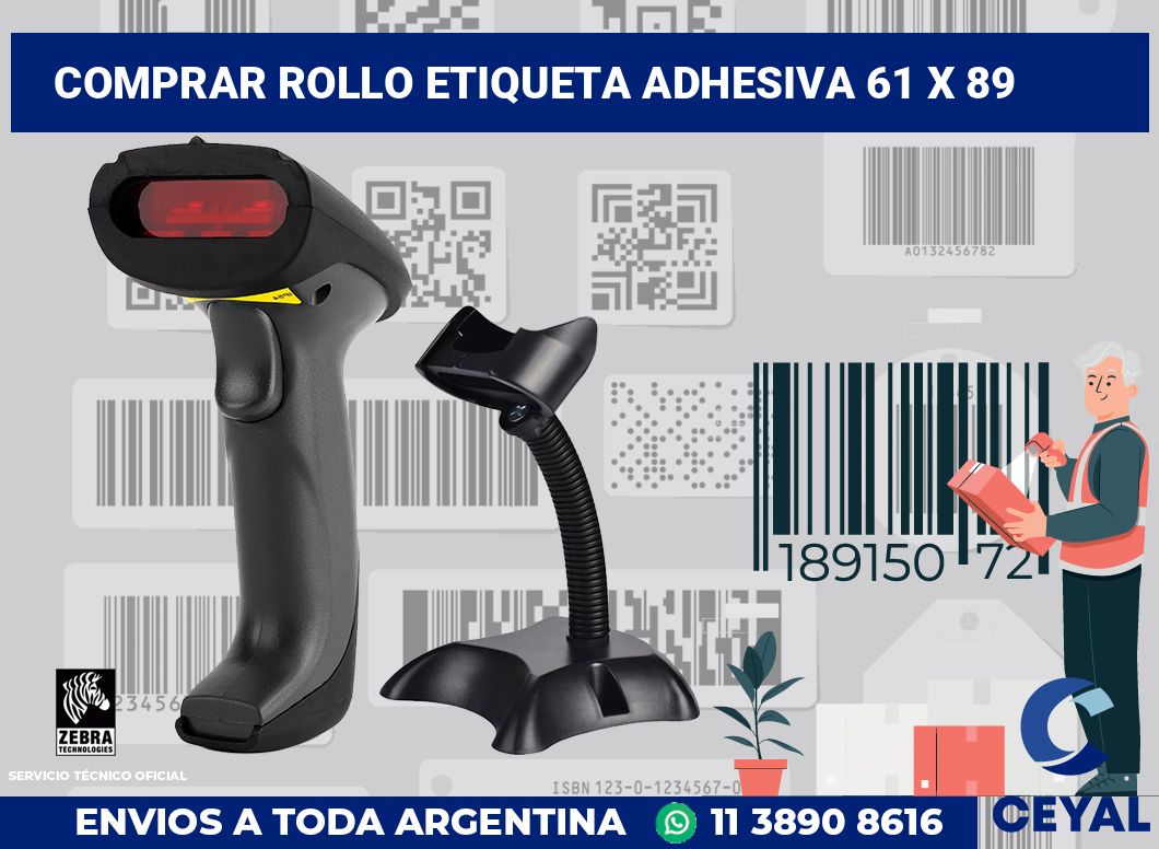 Comprar rollo etiqueta adhesiva 61 x 89