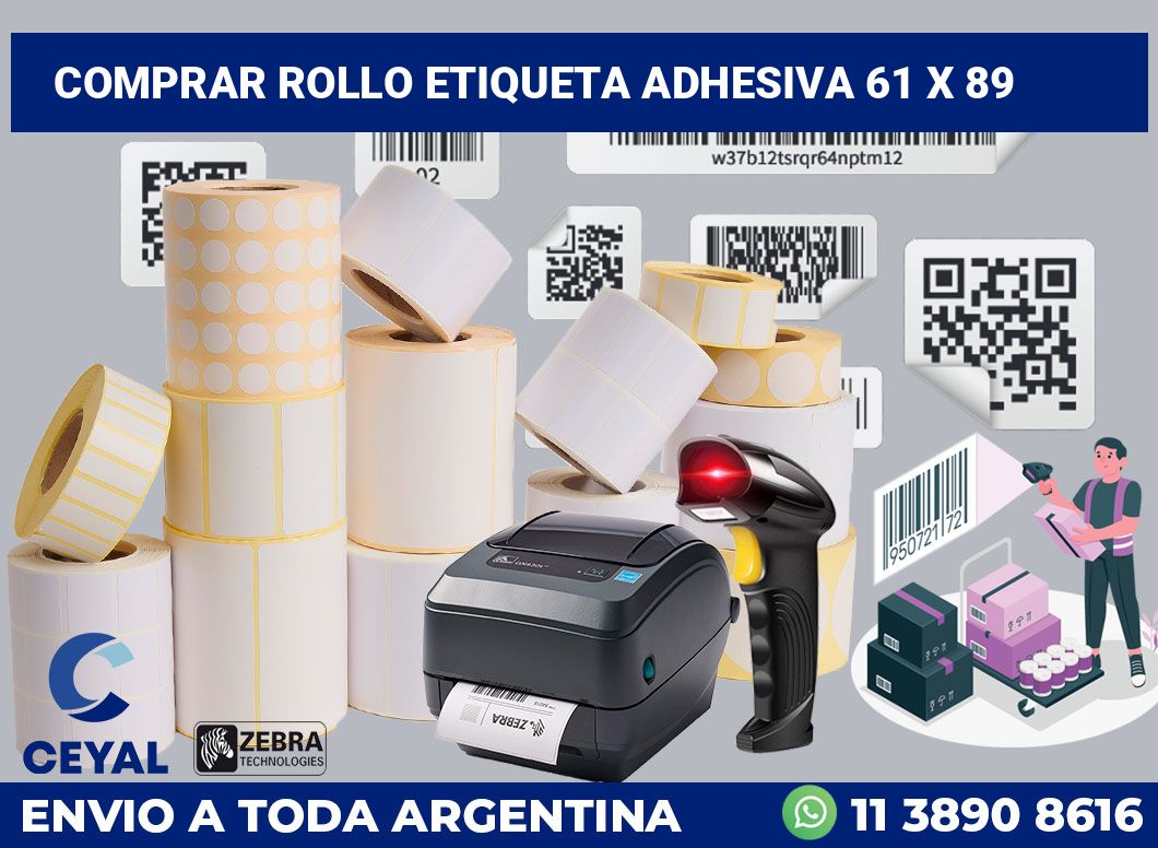 Comprar rollo etiqueta adhesiva 61 x 89