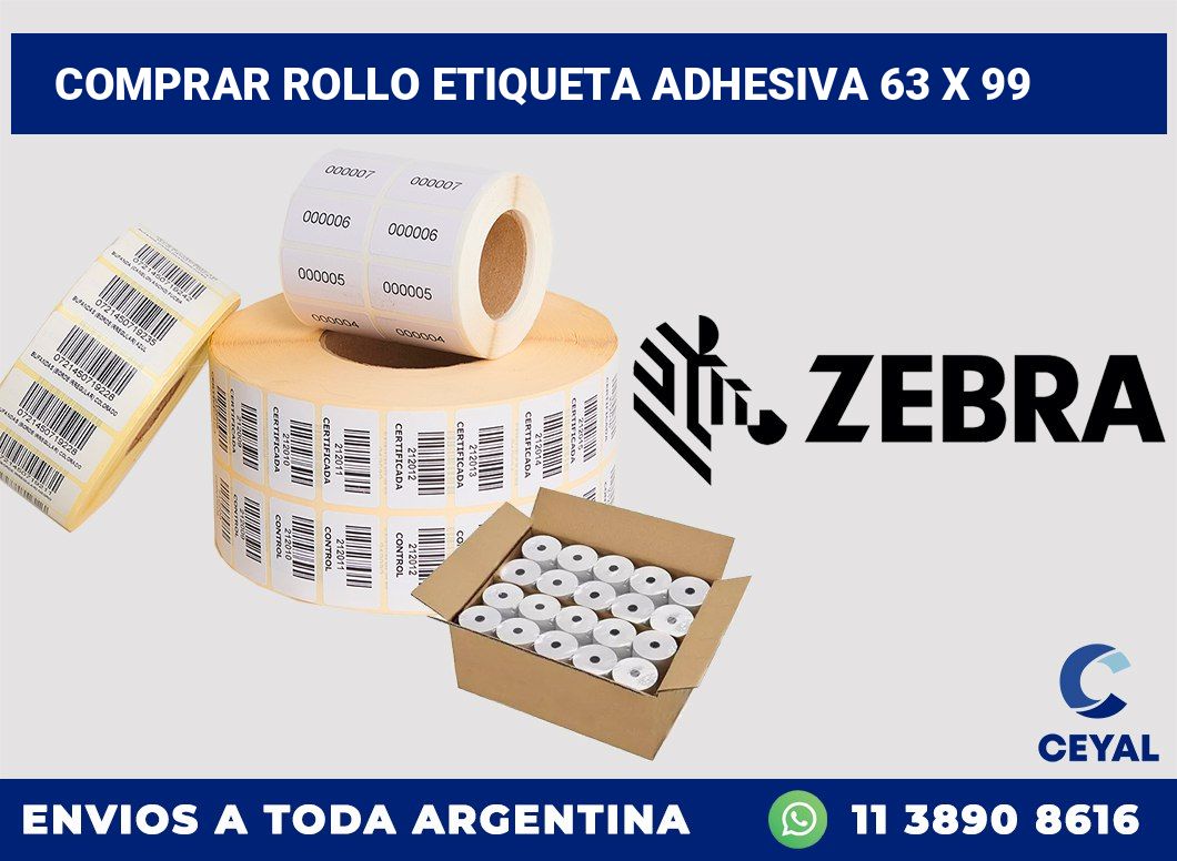 Comprar rollo etiqueta adhesiva 63 x 99