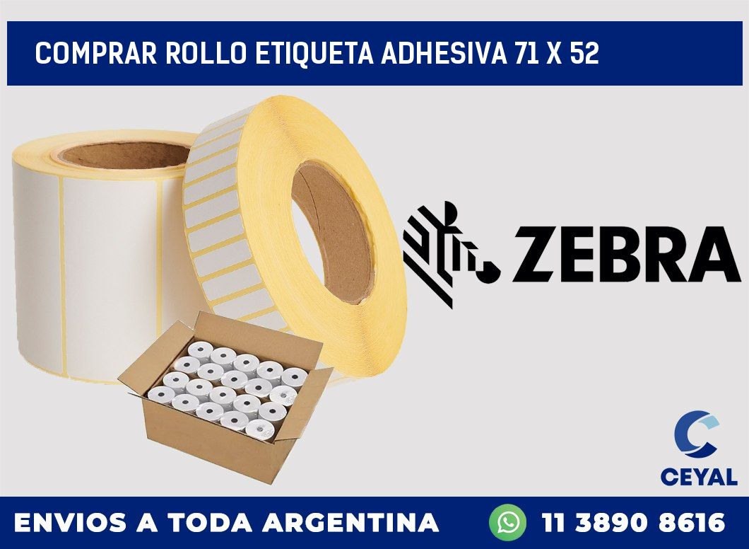 Comprar rollo etiqueta adhesiva 71 x 52