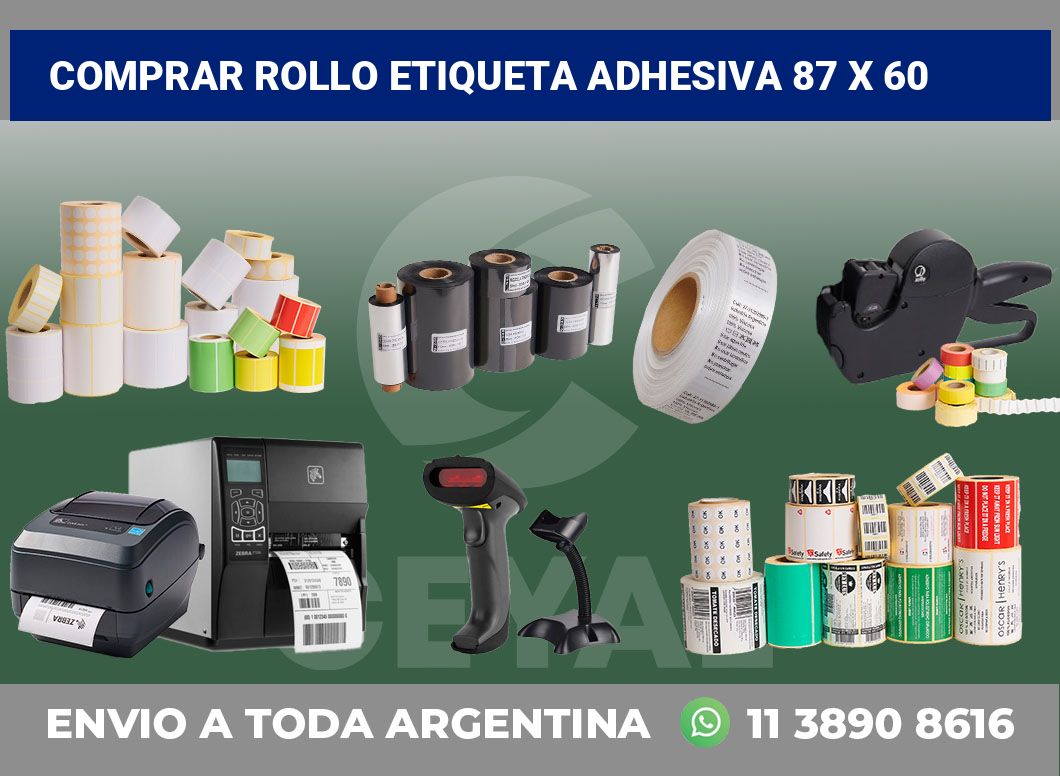 Comprar rollo etiqueta adhesiva 87 x 60