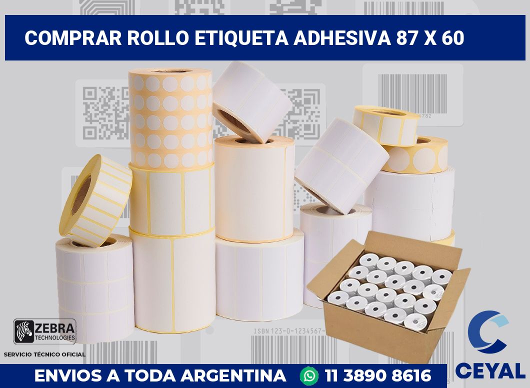 Comprar rollo etiqueta adhesiva 87 x 60