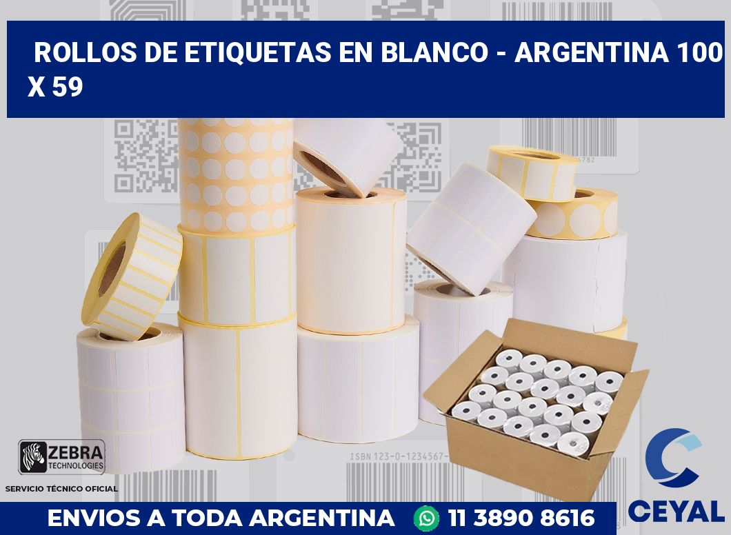 Rollos de etiquetas en blanco – Argentina 100 x 59