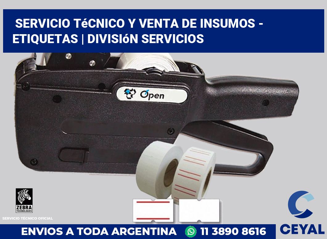 Servicio técnico y venta de insumos - Etiquetas | División Servicios