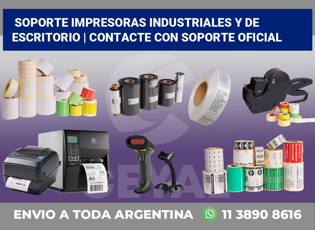 Soporte impresoras industriales y de escritorio | Contacte con soporte oficial