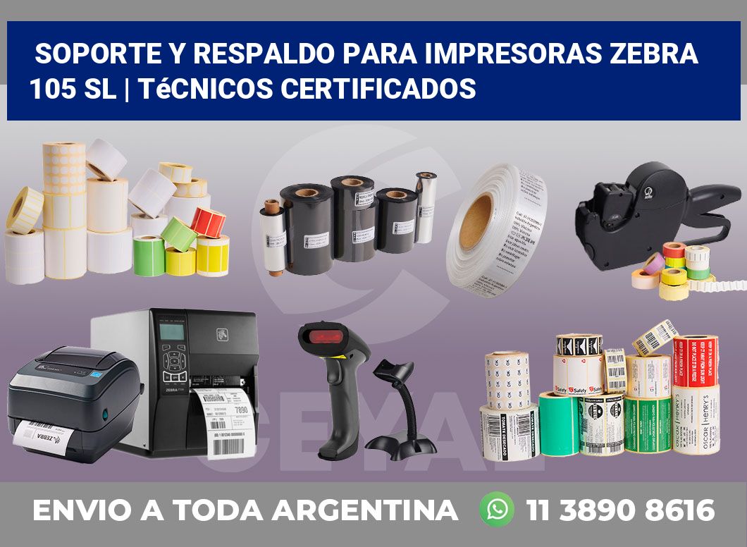 Soporte y respaldo para impresoras Zebra 105 SL | Técnicos certificados