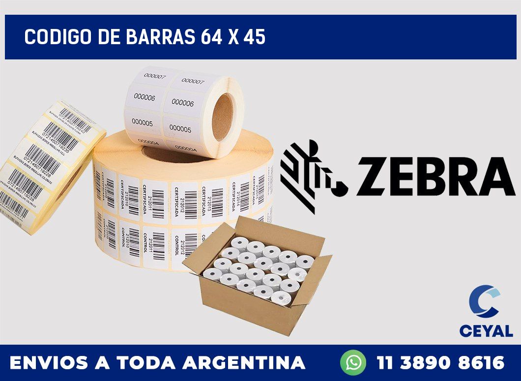 codigo de barras 64 x 45