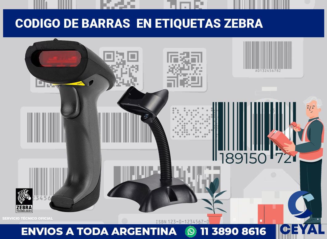 codigo de barras  en etiquetas Zebra