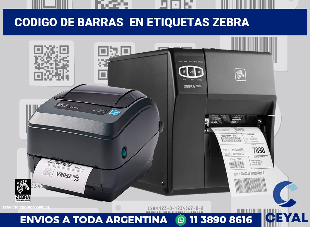 codigo de barras  en etiquetas Zebra