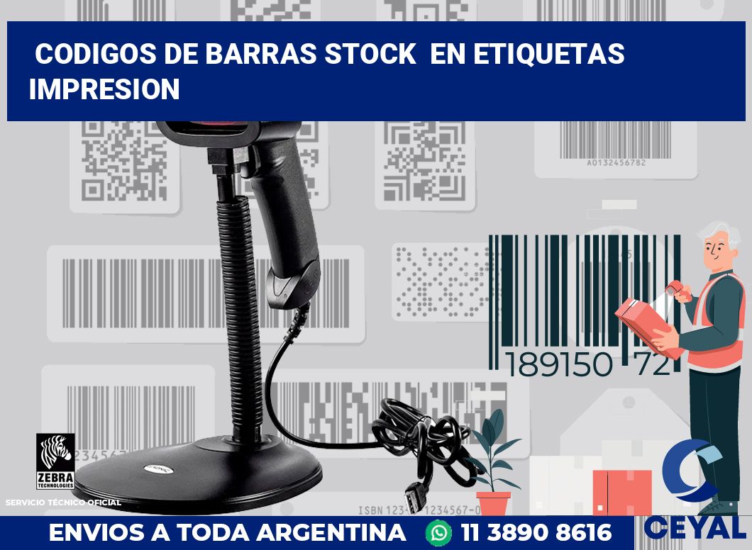 codigos de barras stock  en etiquetas impresion