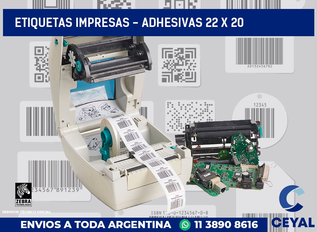 etiquetas impresas - Adhesivas 22 x 20