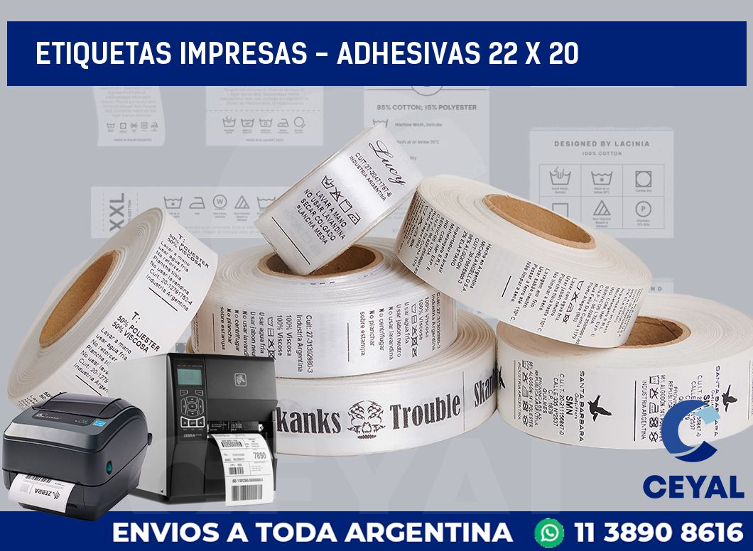 etiquetas impresas – Adhesivas 22 x 20