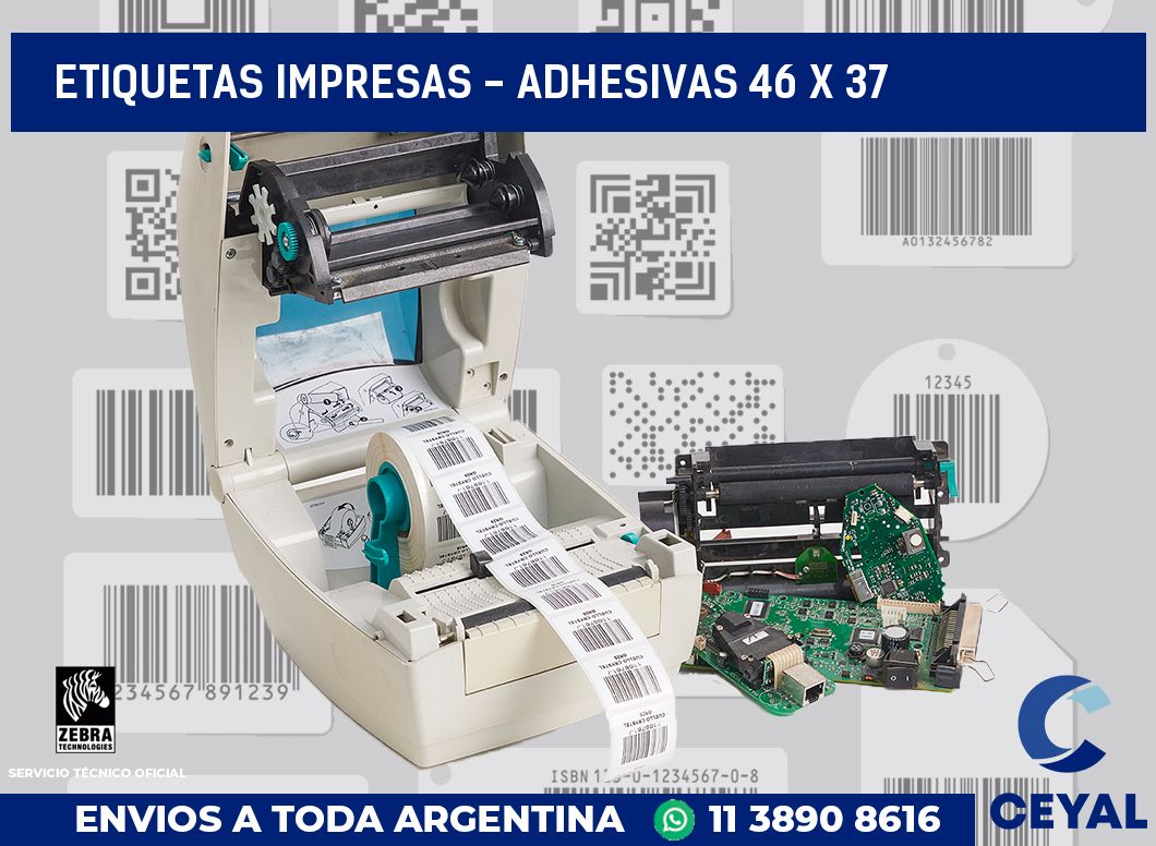 etiquetas impresas - Adhesivas 46 x 37