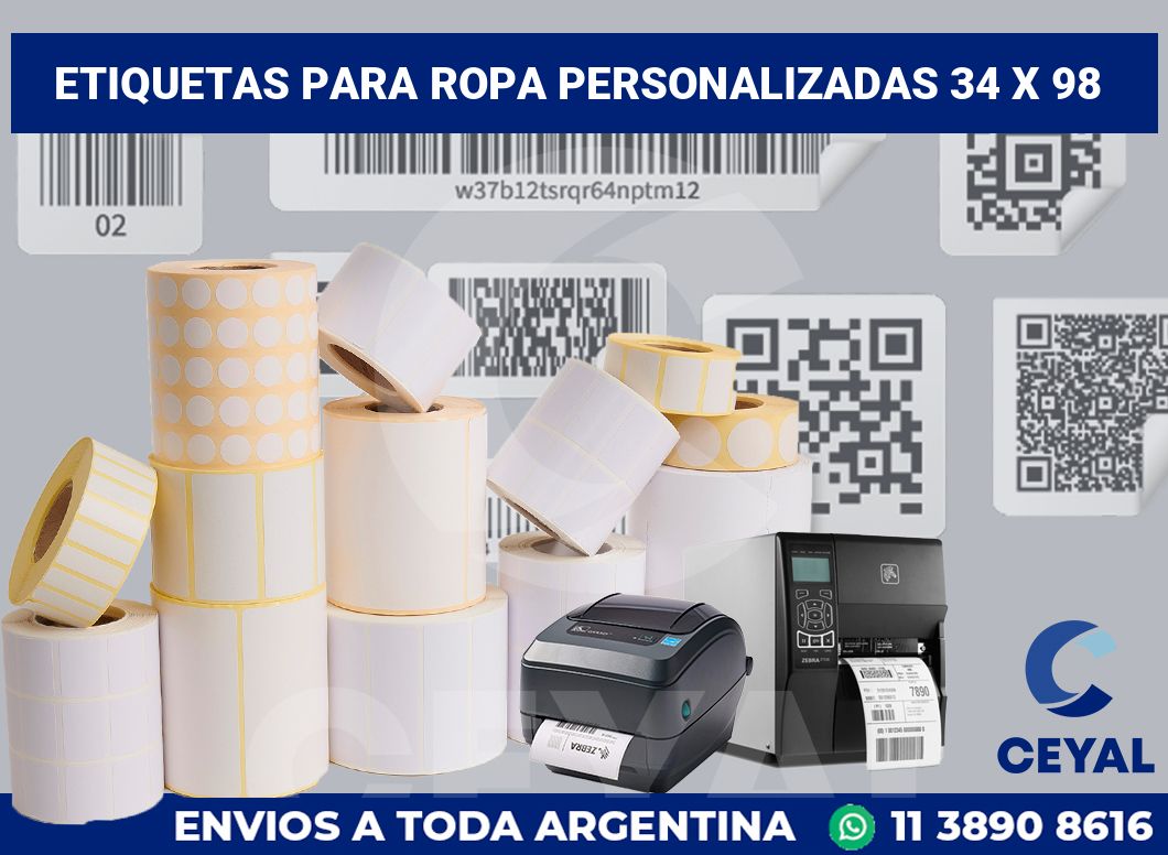 etiquetas para ropa personalizadas 34 x 98