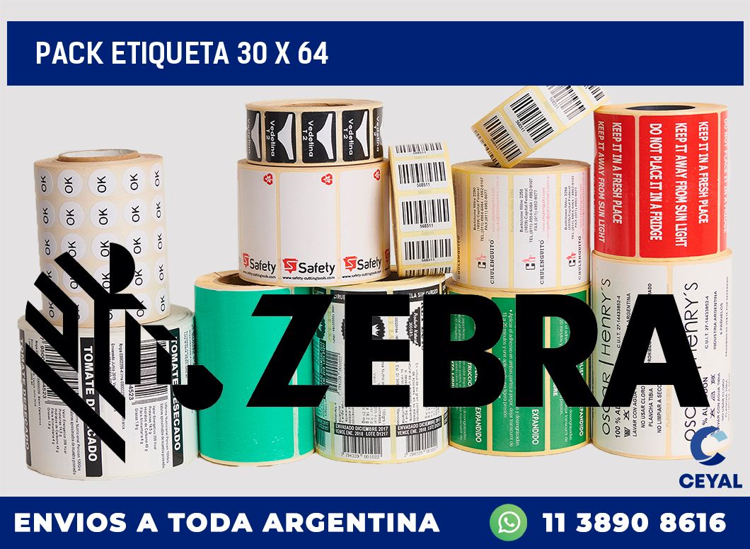 pack etiqueta 30 x 64