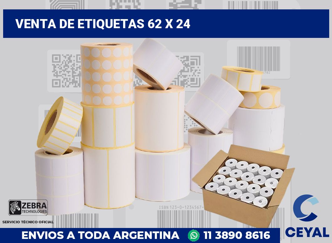 venta de etiquetas 62 x 24