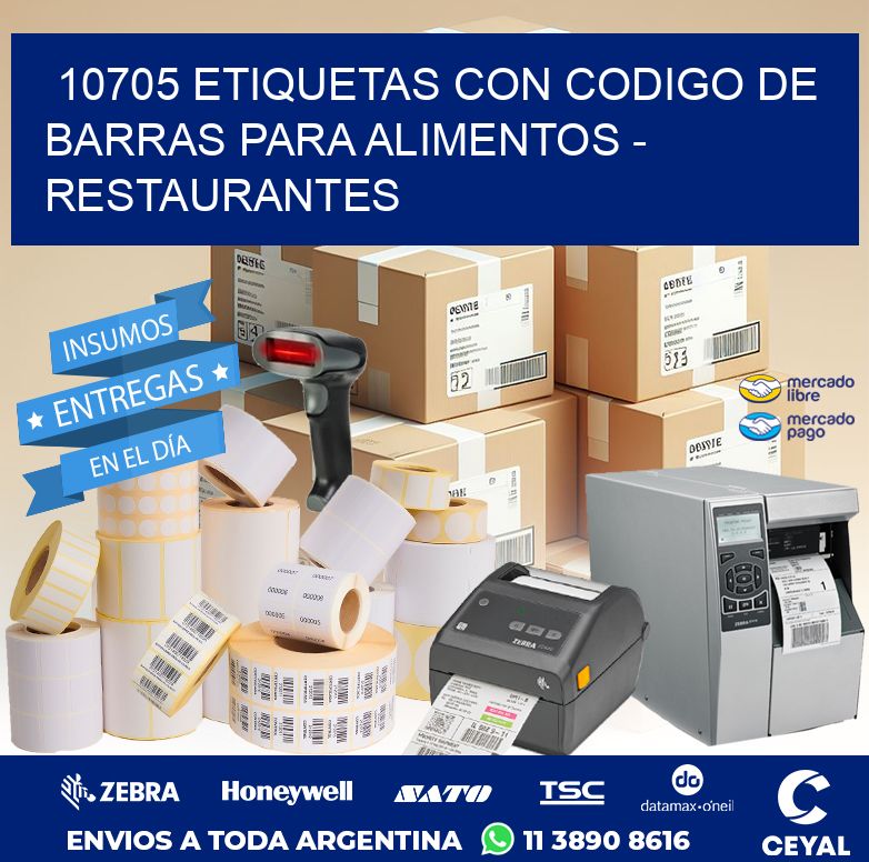 10705 ETIQUETAS CON CODIGO DE BARRAS PARA ALIMENTOS - RESTAURANTES