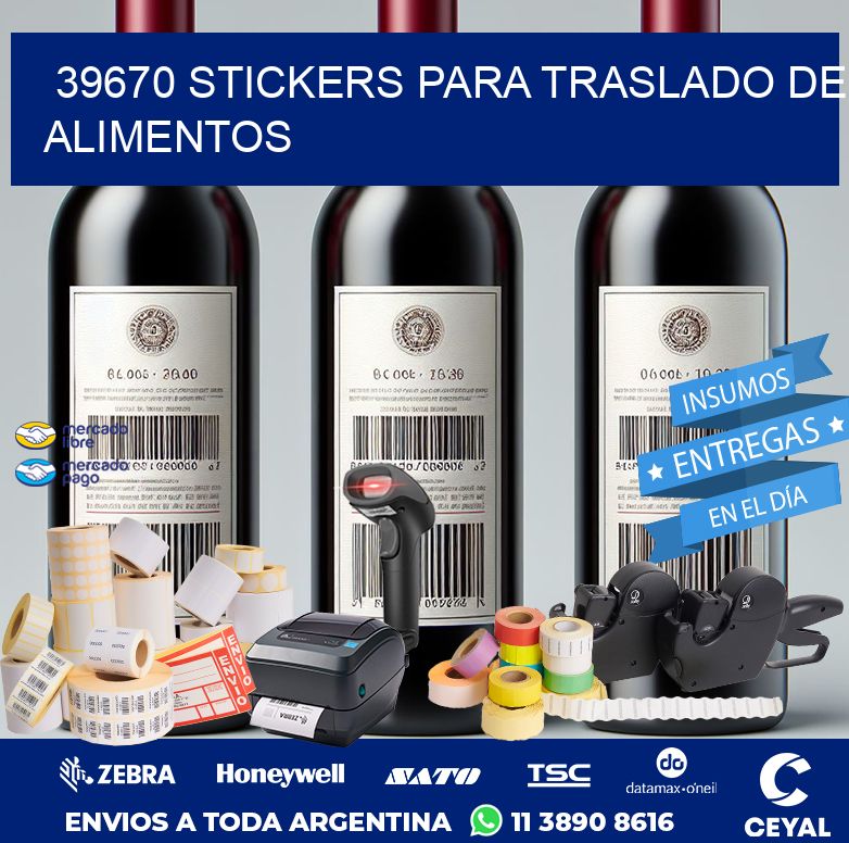 39670 STICKERS PARA TRASLADO DE ALIMENTOS
