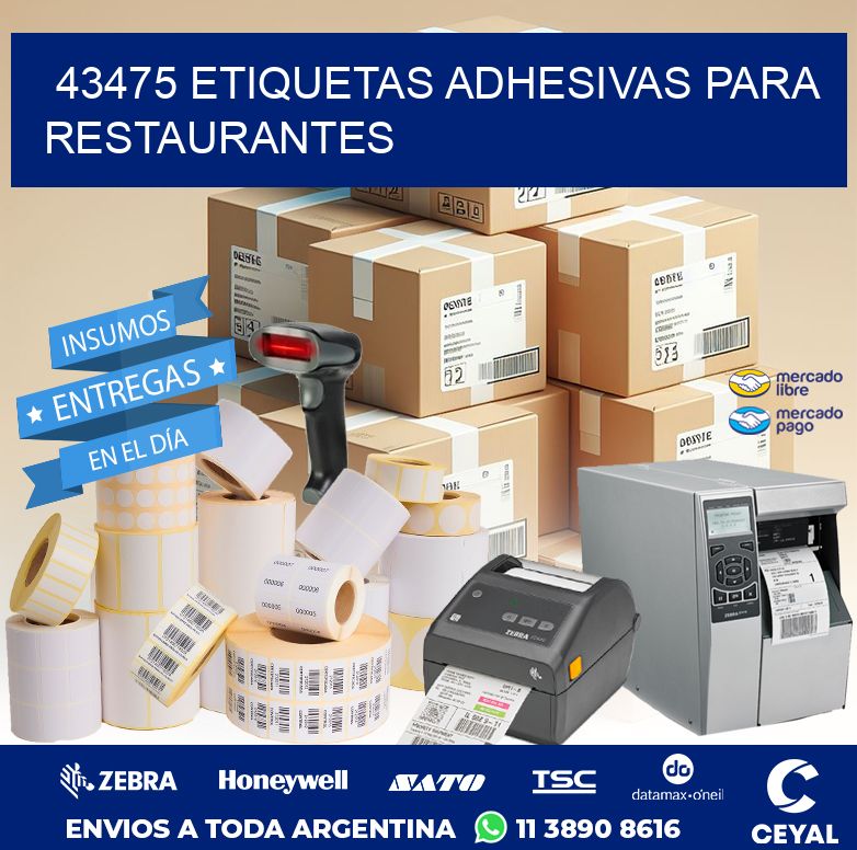 43475 ETIQUETAS ADHESIVAS PARA RESTAURANTES