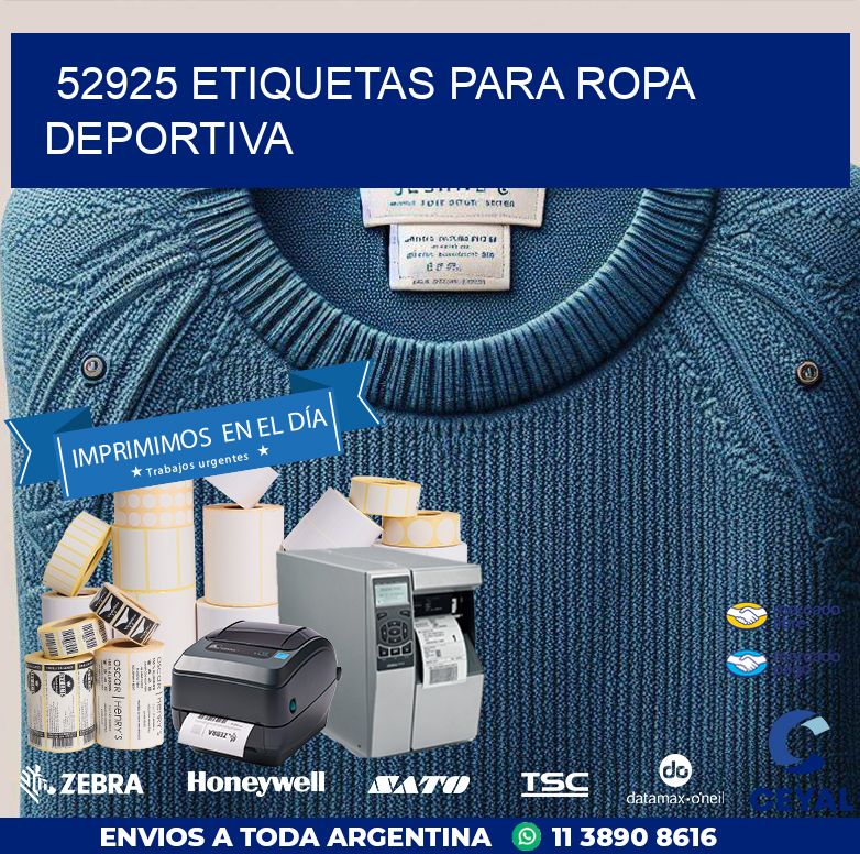 52925 ETIQUETAS PARA ROPA DEPORTIVA