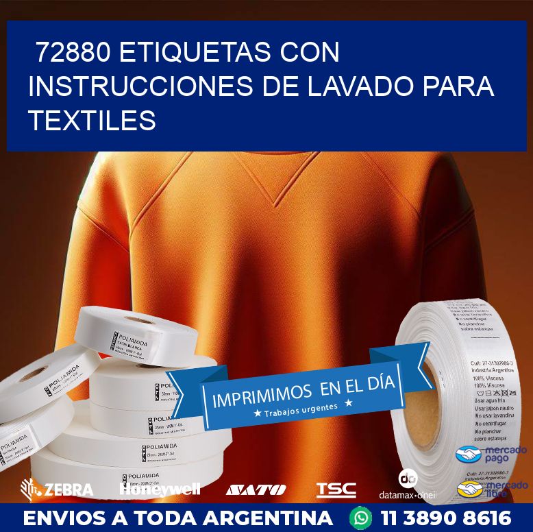 72880 ETIQUETAS CON INSTRUCCIONES DE LAVADO PARA TEXTILES
