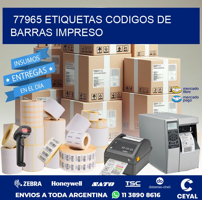 77965 ETIQUETAS CODIGOS DE BARRAS IMPRESO