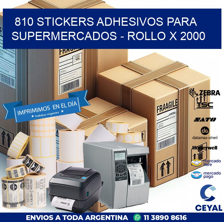 810 STICKERS ADHESIVOS PARA SUPERMERCADOS - ROLLO X 2000