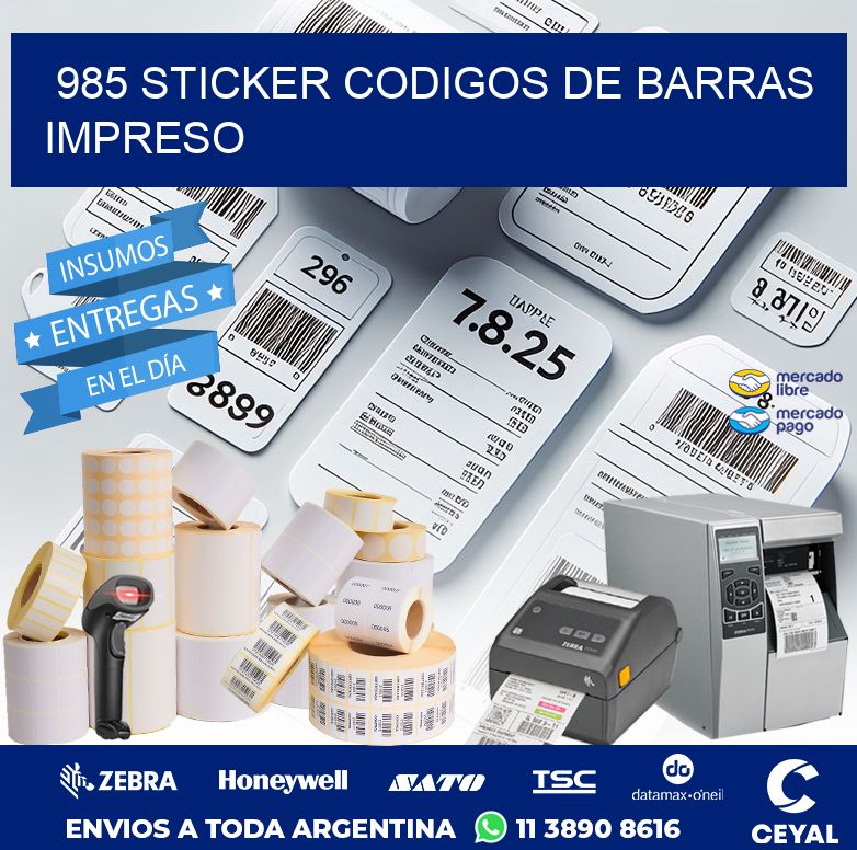 985 STICKER CODIGOS DE BARRAS IMPRESO
