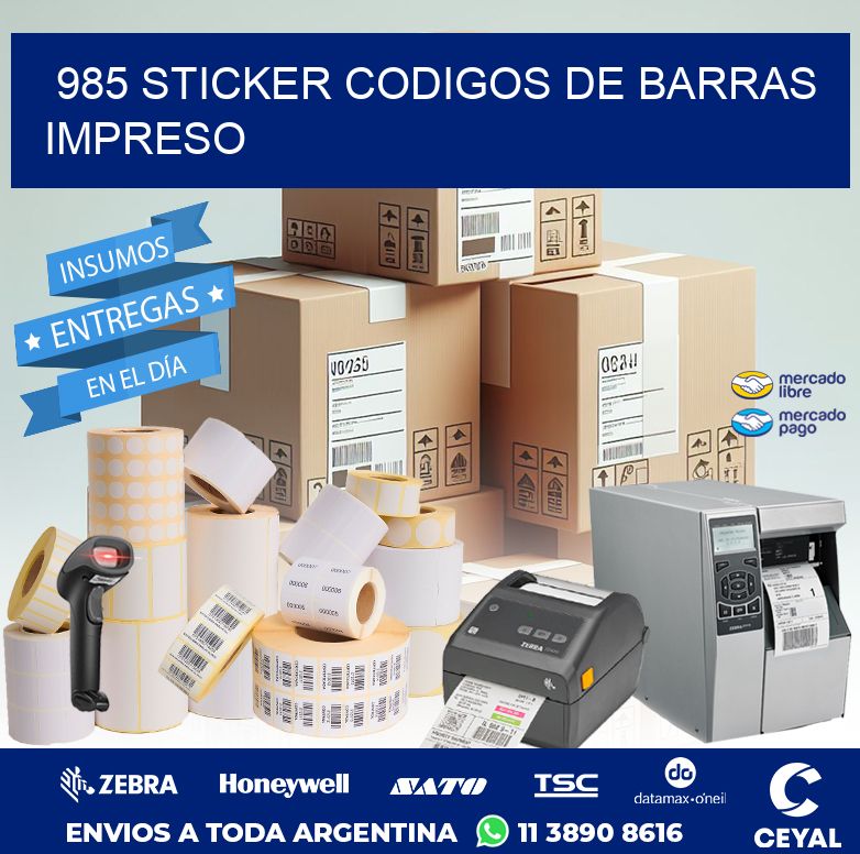 985 STICKER CODIGOS DE BARRAS IMPRESO